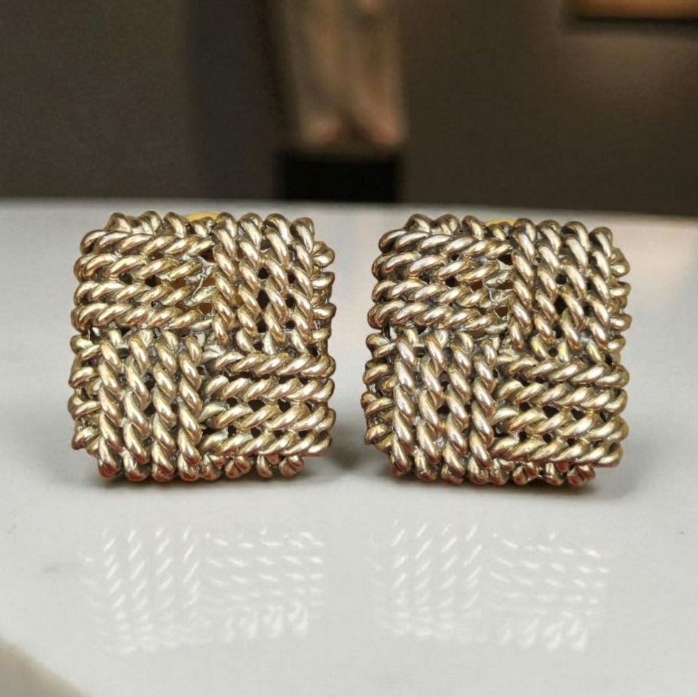 Vintage Large Knot Earrings - Picture 1 of 4